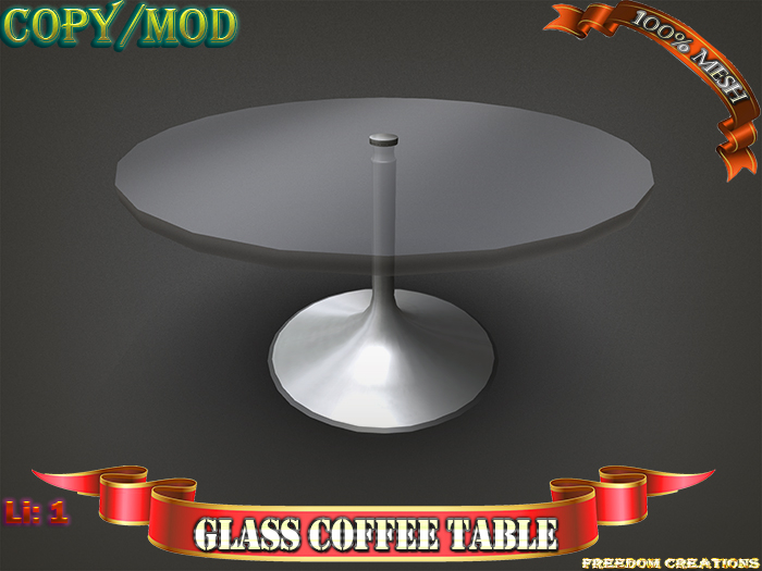 Second Life Marketplace Glass coffee tableFreedom creations
